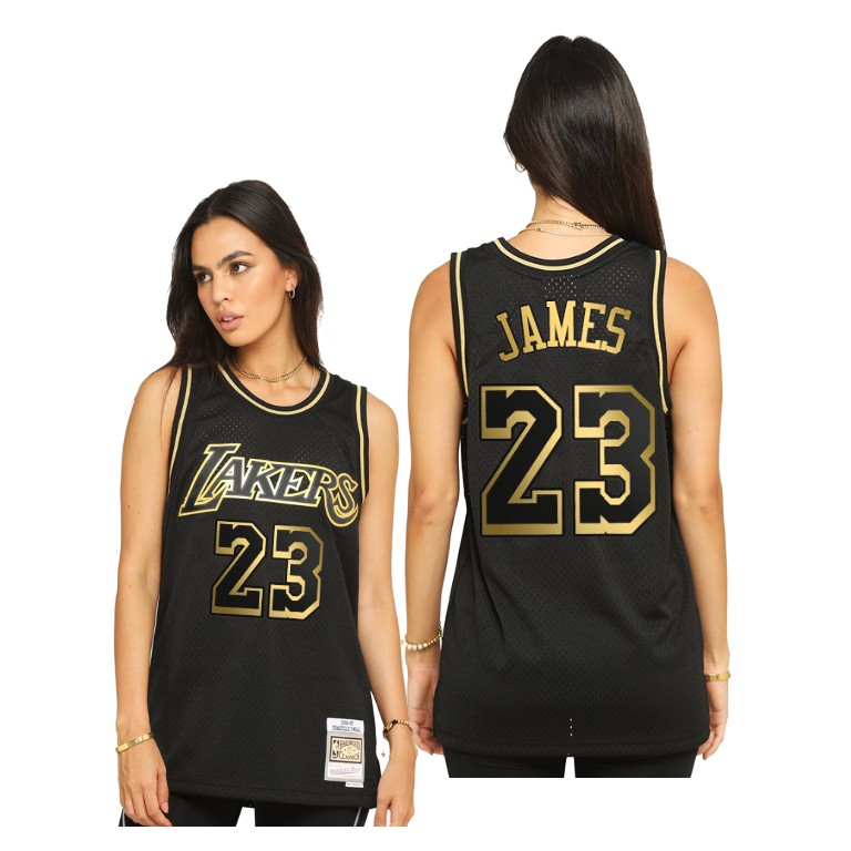 Men's Los Angeles Lakers LeBron James #23 NBA 2021 Limited Allocation Hardwood Classics Black Basketball Jersey TAJ5583QV